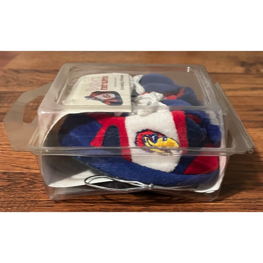 University of Kansas Jayhawks Babys First Slippers Infant Blue Red White NIB